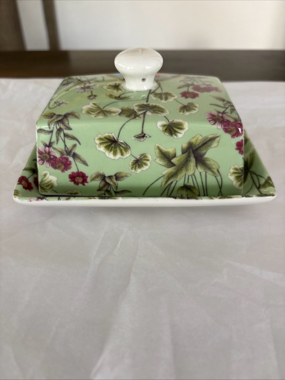 ShannonBridge Ireland Covered Butterd Dish Spring Floral NWT